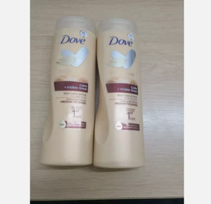 2 X Dove Care + Visible Glow Self Tan Lotion Medium To Dark 400ml - Picture 1 of 4