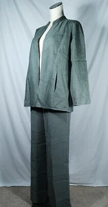 Eileen Fisher Crinkle Jacke Medium und Hose kleines 2-teiliges Set Tussah Seide - Bild 1 von 13