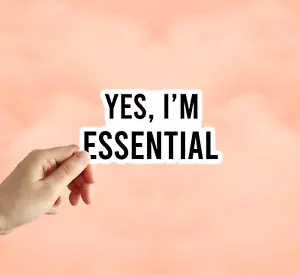 Yes I'm Essential Sticker Water Bottle Laptop Car Phone Sticker Decal Worker - Picture 1 of 4