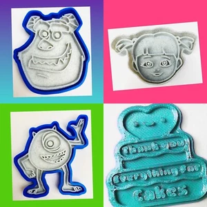 Disney Inspired Set 3 Of Monsters Inc Cookie Cutters 8 Cm - Picture 1 of 9