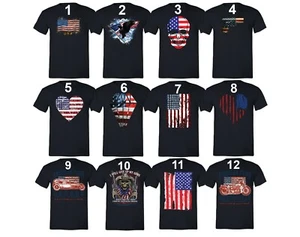 American Flag distressed 4th of July T-shirt Clothing USA Pride Shirt Black - Picture 1 of 14