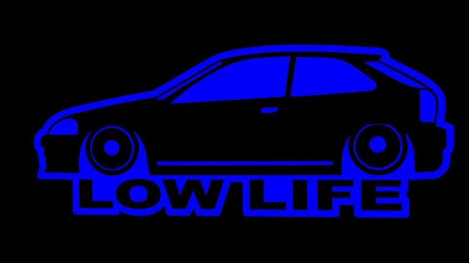 Pegatina Lowlife Hatchback rebajada para HONDA CIVIC EG Si VTi Jdm Low Life Bagged Foto 1 de 1