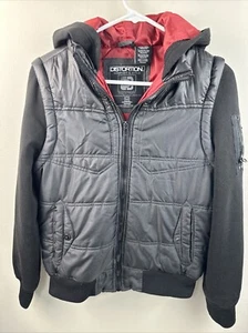 Distortion Brand Comfort and Style Boys Black Hoodie Vest One Piece Boys 10/12 M - Picture 1 of 6