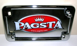 MOTORCYCLE LICENSE PLATE HOLDER STAINLESS CHROME / BEAUTIFUL - Foto 1 di 5