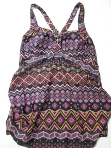Motherhood Womens Size S Maternity Tankini Black/Pink Floral Crossback Swimwear - Picture 1 of 6