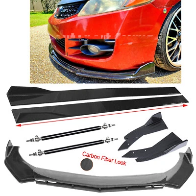 For Chevrolet Malibu 2000-2023 Carbon Fiber Front Bumper Lip Splitter Side Skirt - Изображение 1 из 4