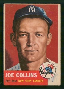 JOE COLLINS 1953 TOPPS 53 NO 9 VGEX+          22530