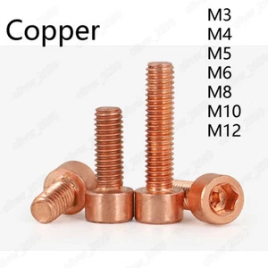 99,9% Reinkupfer Cu Zylinderschrauben mit Innensechskant Schrauben M2/M2,5/M3/M4/M5/M6/M8/M10 - Bild 1 von 8