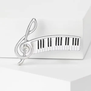 Beaut&Berry Trendy Piano Brooches for Women Unisex 2-Color Musical Instrument Pa - Picture 1 of 14