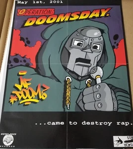 "PÓSTER PROMOCIONAL MF DOOM 2001 SUBVERSE RECORDS OPERACIÓN DOOMSDAY RAP LP CD 12" - Imagen 1 de 2