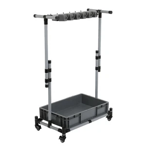 Movable Floor-Mounted Mop Rack Floor Standing Cleaning Tool Cart - Picture 1 of 4
