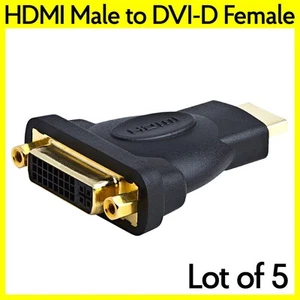 5 PZ Adattatore HDMI a DVI HDMI M a DVI-D F Monitor Display Connettore Convertitore - Foto 1 di 3