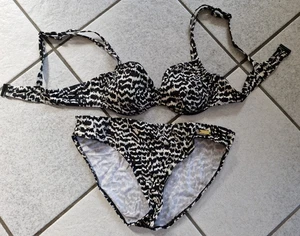 Lascana Bikini Set  Gr.  42  B  schwarz/beige Tiermuster - Bild 1 von 5