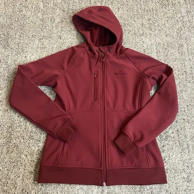 Kathmandu Womens Jacket Activewear Fleece SoftShell 10 Hooded Full Zip Burgundy - Image 1 of 4
