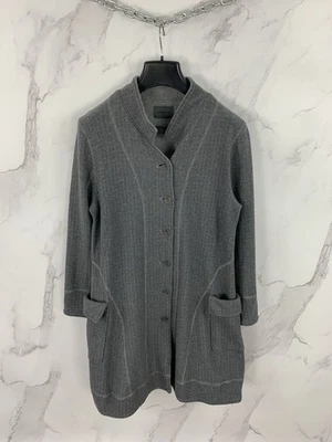 OSKA Germany Grey Herringbone 100% Cotton Cardigan Jacket / Coat - Size 3 - Bild 1 von 4