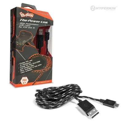 Cable Usb Hyperkin Polygon Para Ps4/Xb1 Negro/Gris - NUEVO - Imagen 1 de 2