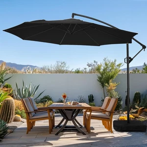 10Ft Patio Umbrella with Base Included, Outdoor Offset Cantilever Umbrella, Infi - Picture 1 of 12