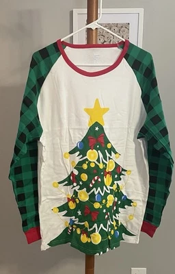 Christmas Pajama Set  Sz XL Green Buffalo Plaid / Tree  New In Pkg Men/ Women - Image 1 of 4