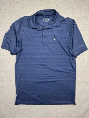Polo de golf Arnold Palmer para hombre L azul a rayas manga corta logotipo elástico Foto 1 de 4
