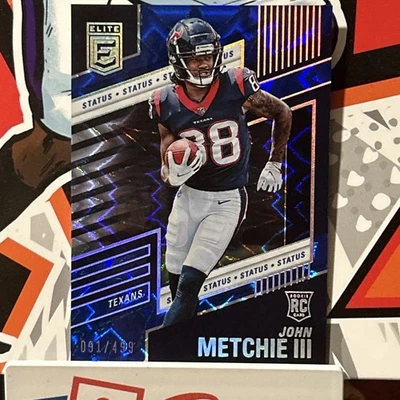 2022 Donruss Elite John Metchie Rookie Explosion Blue #’d 091/499 No. 126 Texans - Image 1 of 3