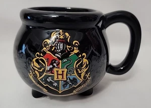 Harry Potter Hogwarts Cauldron Ceramic Mug 20 Oz Black Cup School House Banners - Picture 1 of 2