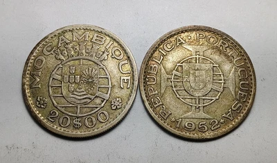 1x 1952 Portugal Province 20 Escudos - Plata - Mozambique portugués $20,00 Foto 1 de 4