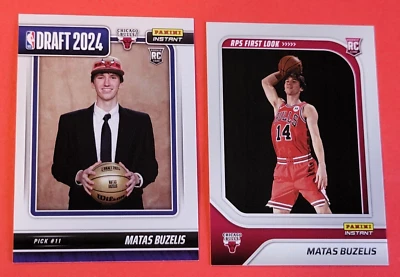 MATAS BUZELIS ROOKIE CARD #d1/415 #d1/407 2024 PANINI INSTANT CHICAGO BULLS RC - Image 1 of 4
