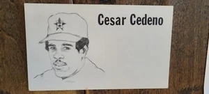 1975 MENGLER 3X5 ART SKETCH CARD CESAR CEDENO HOUSTON ASTROS REDS DODGERS  - Picture 1 of 1
