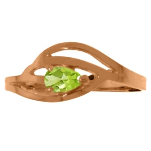 14K. SOLID GOLD RING WITH NATURAL PERIDOT - Picture 1 of 21