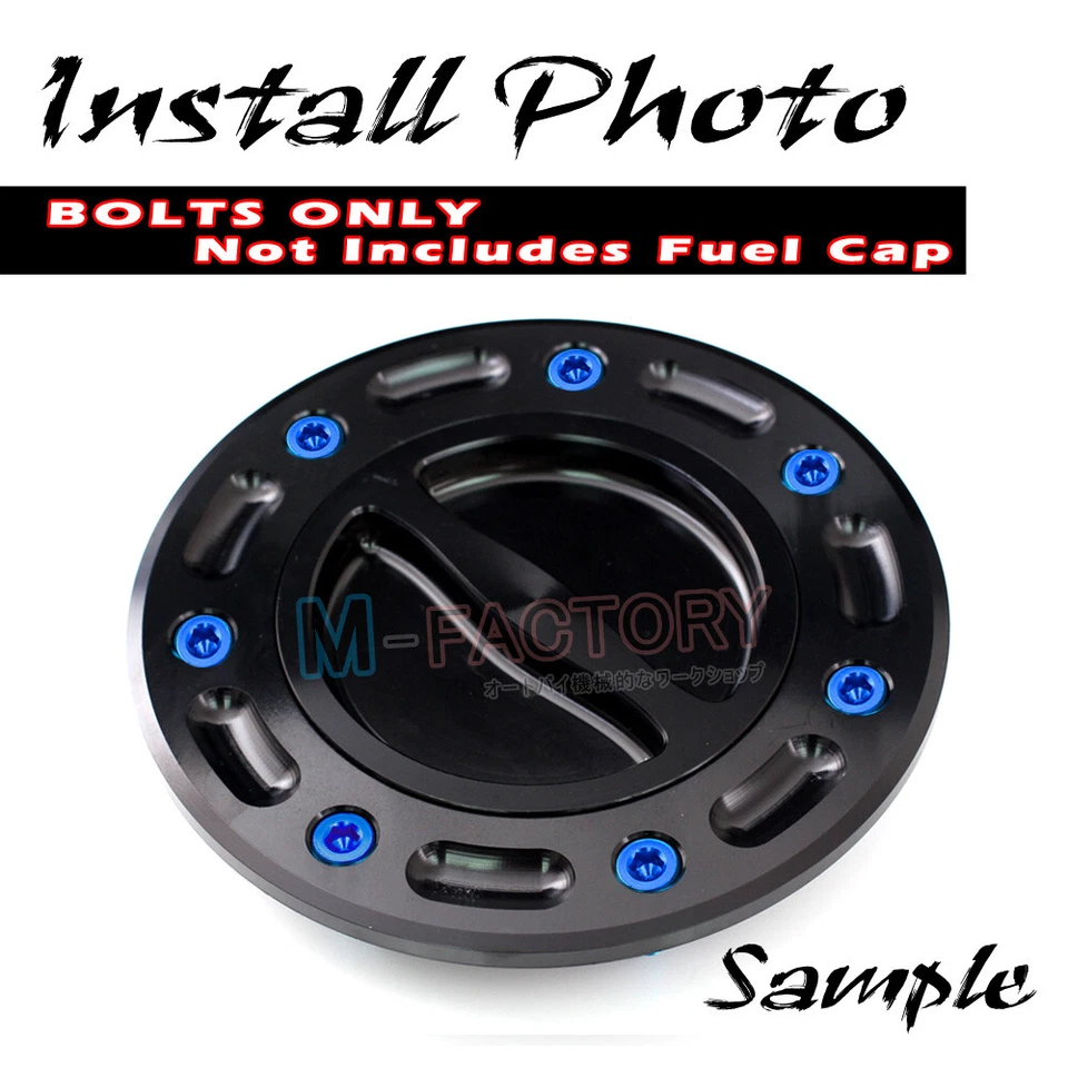 Pernos de tapa de combustible de gas CNC Billet azul oscuro aptos para Ninja 250R 08-13 08 09 10 11 12 Foto 1 de 3