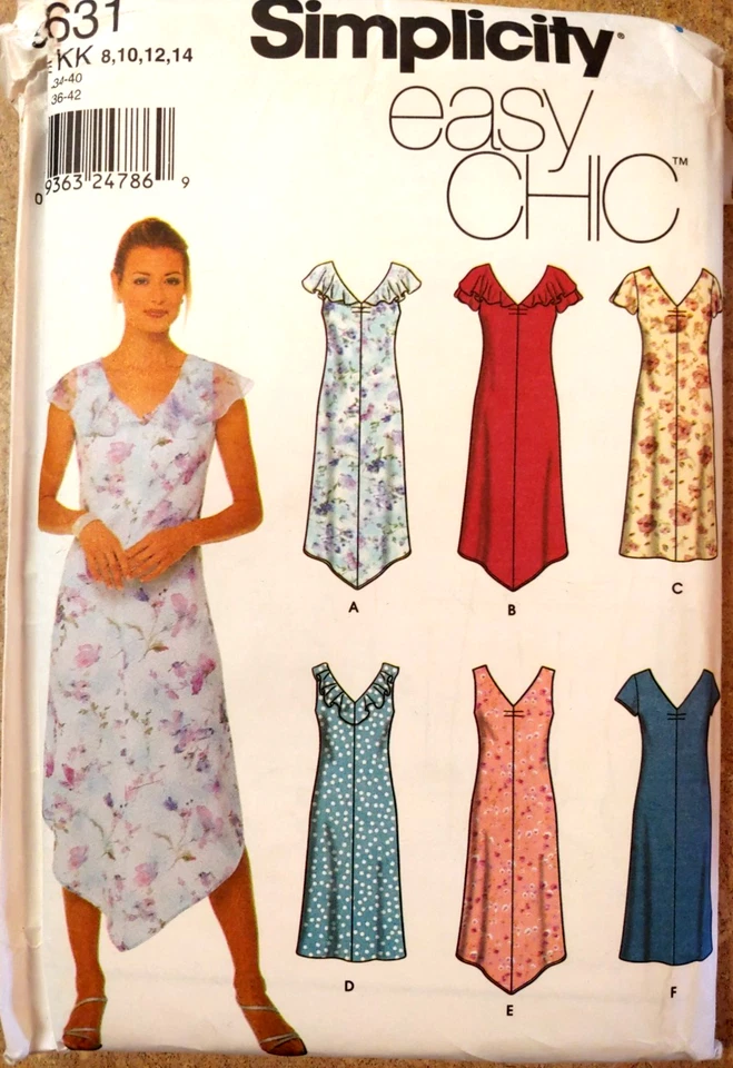 Simplicity 9631 Misses Petite-able Dress Cap sleeves or sleeveless 8-10-12-14 - Image 1 of 4