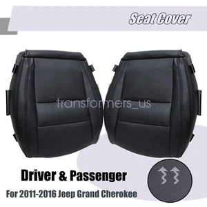 Fits 2011-2016 Jeep Grand Cherokee Limited Front Both Bottom Seat Cover Black - Picture 1 of 18