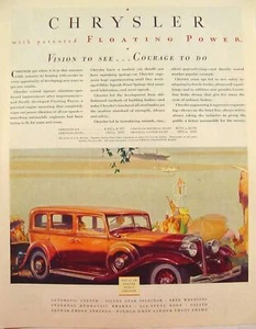 1932 CHRYSLER FLOATING POWER PEOPLE AT BEACH PRINT AD - Picture 1 of 1