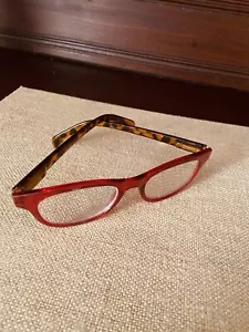 Occhiali da lettura Betsey Johnson Designer +2.0 montatura rossa e tartaruga lettori - Foto 1 di 9