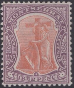 Montserrat 1903 3d orange & purple, mh
