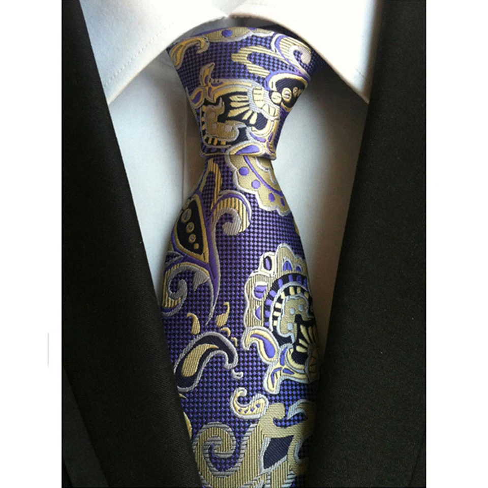 Corbata floral de jacquard de cachemira con flores para hombre para boda fiesta negocios Foto 1 de 1