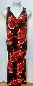 Venus ladies size XL maxi dress with large red rose print. - Picture 1 of 11