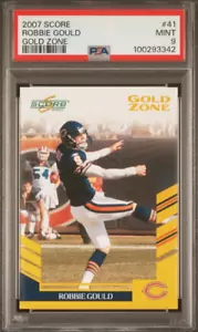 2007 Score #41 Robbie Gould Gold Zone /600 Rookie Card RC PSA 9 Mint POP 1 Bears - Picture 1 of 2