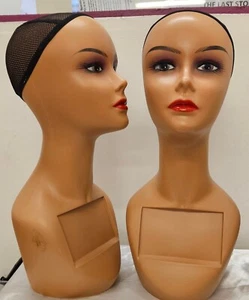 Female Mannequin Head with Full Makeup for Hats And Hair Display - Picture 1 of 4