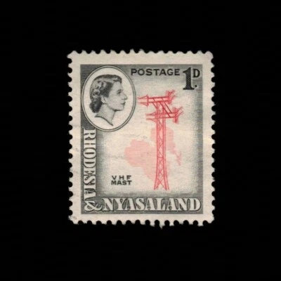 Rhodesia & Nyasaland, Scott 159, V.H.F. Mástil, 1959-1963, usado, 108765 Foto 1 de 2