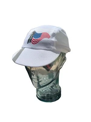 Bandera de Estados Unidos con gorra de ciclismo ciclista - blanca Foto 1 de 3