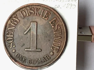 Nederlands East Indies Sumatra Sonnige Diskie Estate 1 Dollar Token 1890-1912 ! - Bild 1 von 2