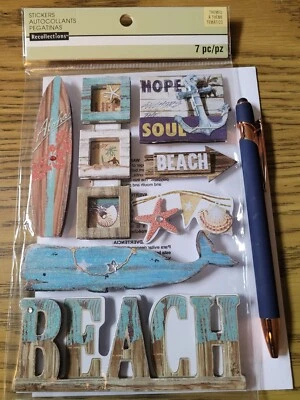 Adesivos para scrapbooking 3D surfe baleia férias tropicais praia lembranças - Imagem 1 de 2