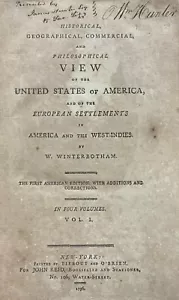 1796 Historical View of America Winterbotham 1st American Edition 4 Volumes - Picture 1 of 24