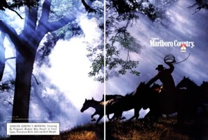 1998 Marlboro Man horses cowboys cigarette 2-page MAGAZINE AD - Bild 1 von 1
