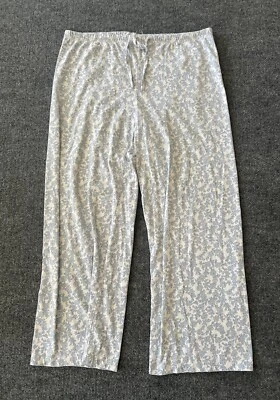 Pantalones para dormir Vanity Fair para mujer de colección azules florales con cordón cintura elástica cabaña Foto 1 de 4