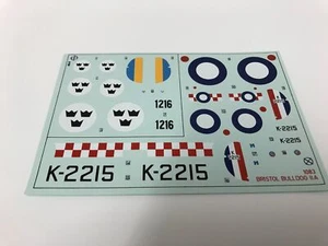 01083 Airfix Decal Sheet - Bristol Bulldog IIA Biplane 1:72 - Picture 1 of 1