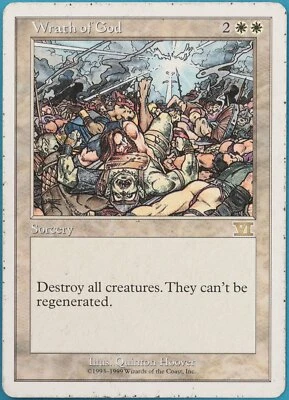 Wrath of God Battle Royale HEAVILY PLD White Rare MTG CARD (ID# 300894) ABUGames - Image 1 of 2