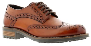 Bandwagon Mens Smart Shoes Danish Leather Lace Up tan UK Size