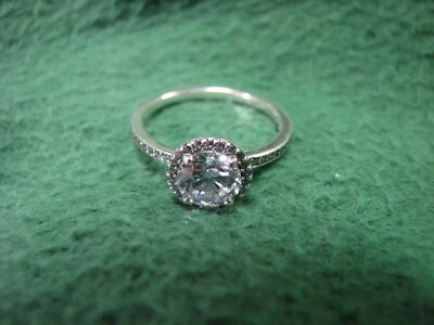 Beautiful PANDORA ALE S925 Sterling Silver Solitaire CZ Ring  Size 7 1/2   NIB - Image 1 of 4